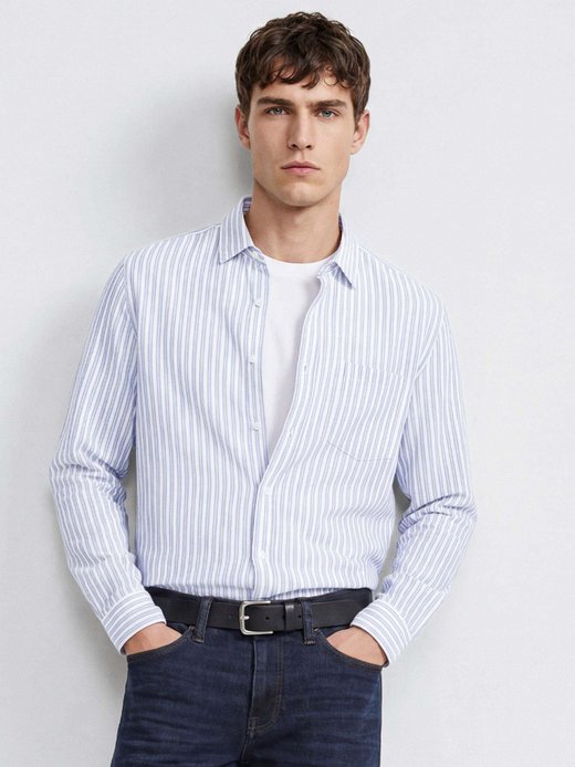 Herren Langarmhemd - Stripe
