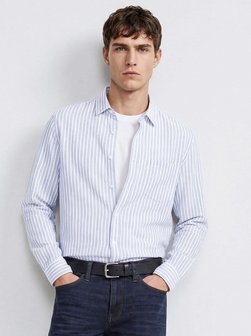 Herren Langarmhemd - Stripe