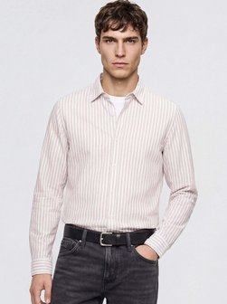 Herren Langarmhemd - Stripe