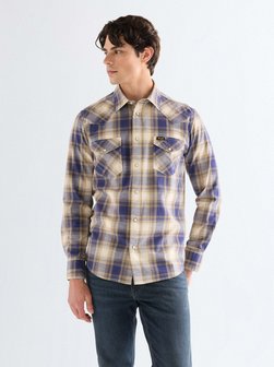 Herren Langarmhemd - Western Indigo