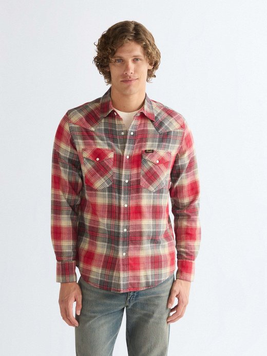 Herren Langarmhemd - Western