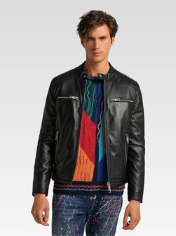 Artikelbild Herren Lederjacke  -  Bento von Carlo Colucci in schwarz uni