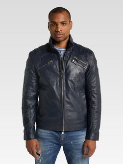 Artikelbild Herren Lederjacke  -  Joker von Carlo Colucci in blau uni