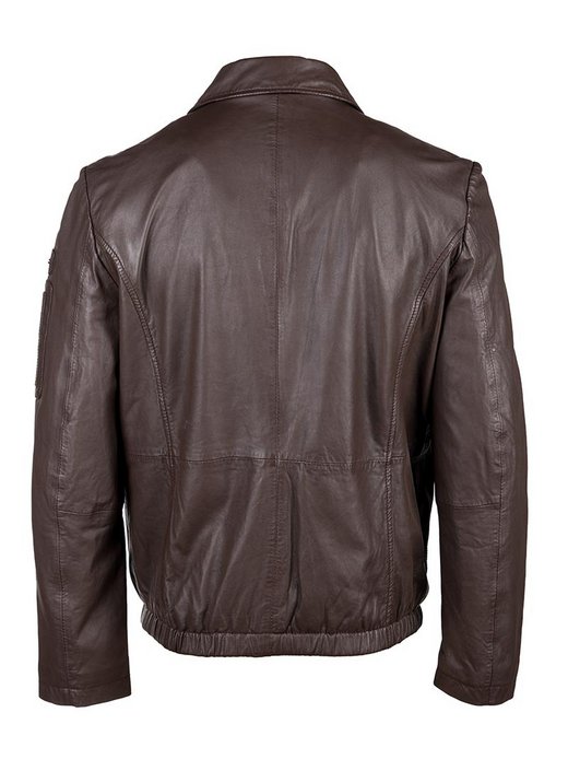 Herren Lederjacke Mit Verschließbaren Brusttaschen