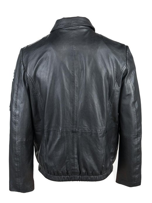 Herren Lederjacke Mit Verschließbaren Brusttaschen