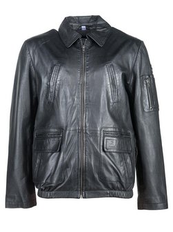 Herren Lederjacke Mit Verschließbaren Brusttaschen