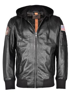 Artikelbild Herren Lederjacke von Topgun in schwarz uni