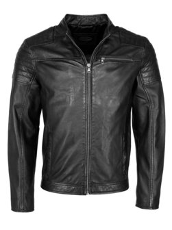 Artikelbild Herren Lederjacke von JCC in schwarz uni