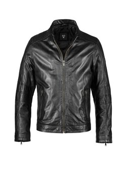 Artikelbild Herren Lederjacke von HIS in schwarz uni