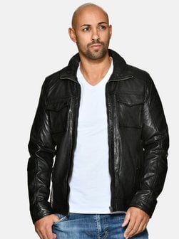 Artikelbild Herren Lederjacke von JCC in schwarz uni