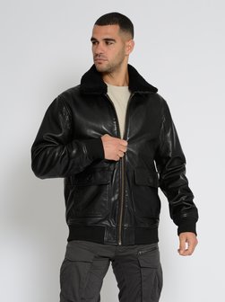 Artikelbild Herren Lederjacke von Topgun in schwarz uni