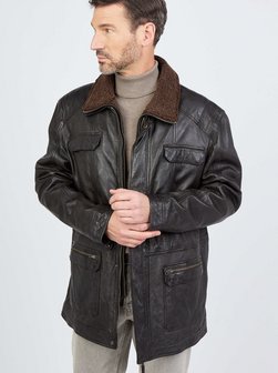 Herren Ledermantel