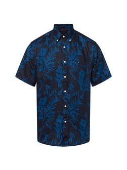 Artikelbild Herren Leinenhemd - Tropical von Tommy Hilfiger in marine blau gemustert