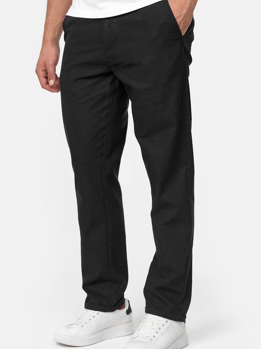 Indicode Herren Leinenhose - Haverfield In Schwarz
