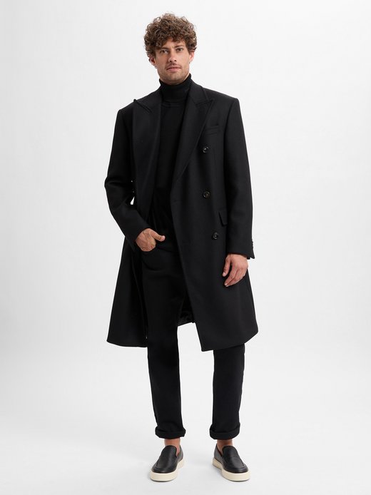 Herren Mantel mit Kaschmir-Anteil- Maron