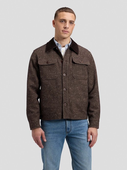 Herren Overshirt - Cord Collar Mix