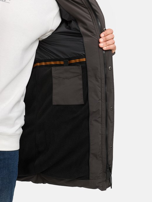 Indicode Heren INBoulton Winterjas met verborgen ritssluiting en capuchon | warme herenjas voor mannen, zwart (raven), M