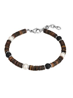 Artikelbild Herren Perlen-Armband von True Rebels in braun uni