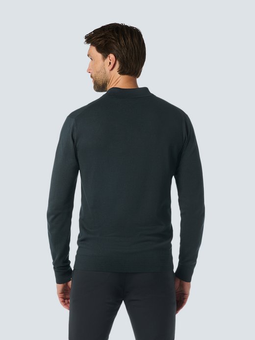 Herren Polo-Pullover mit halbem Reißverschluss
