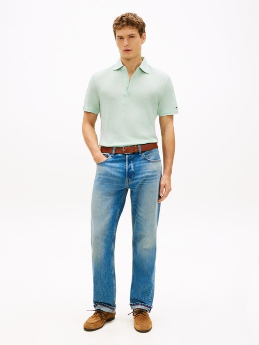 Herren Poloshirt mit Leinen
