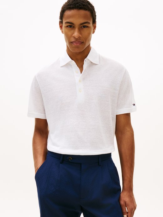 Herren Poloshirt mit Leinen
