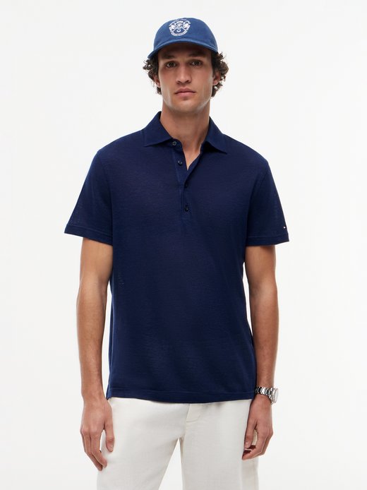 Herren Poloshirt mit Leinen