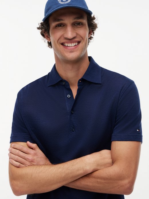 Herren Poloshirt mit Leinen