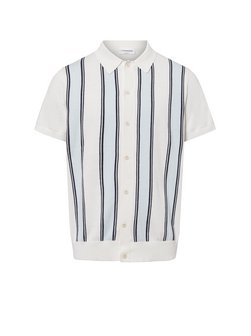 Artikelbild Herren Poloshirt von Lindbergh in weiß hellblau gestreift