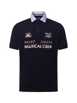 Artikelbild Herren Poloshirt von Andrew James in marine bedruckt