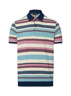 Artikelbild Herren Poloshirt von Nils Sundström in hellblau ecru gestreift