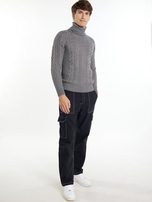 Herren Pullover mit Zopfstrick