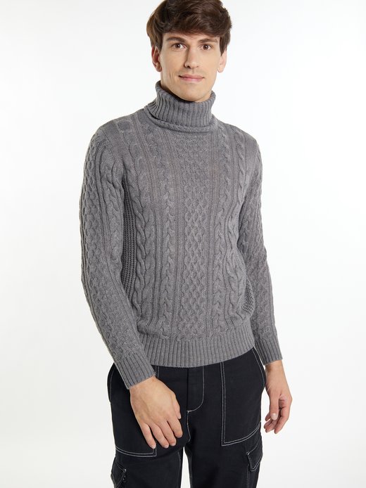 Herren Pullover mit Zopfstrick