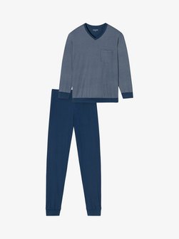 Artikelbild Herren Pyjama  -  Comfort Essentials von Schiesser in blau bedruckt
