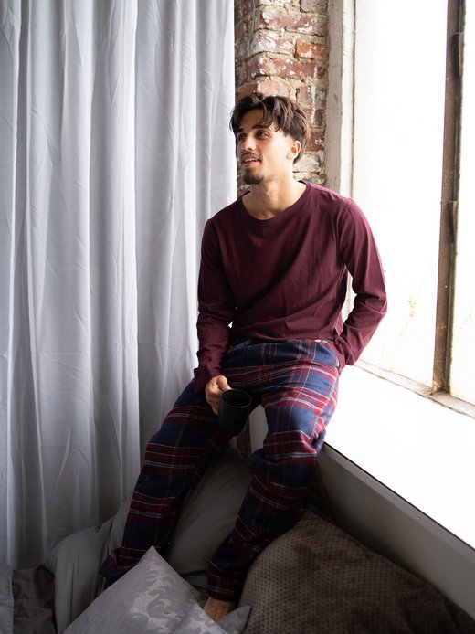 Herren Pyjama  -  Flanell