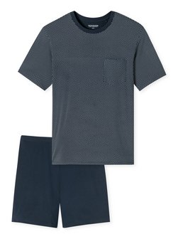 Artikelbild Herren Pyjama  -  Schlafanzug kurz - Comfort Essentials von Schiesser in marine uni