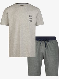 Artikelbild Herren Pyjama  -  Shorty von Phil & Co. Berlin in grau bedruckt