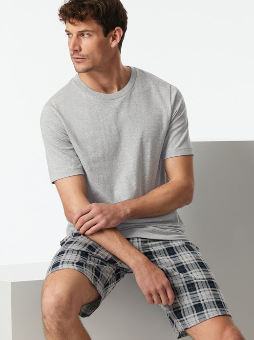 Herren Pyjamaoberteil  -  T-Shirt - Mix + Relax