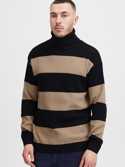 Artikelbild Herren Rollkragenpullover - SDSerge von Solid in schwarz gestreift