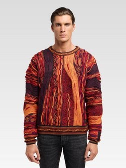 Artikelbild Herren Rundhalspullover  -  Di Palo von Carlo Colucci in orange gemustert