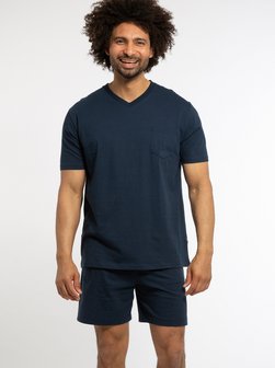 Artikelbild Herren Schlafanzug Organic Cotton von Ammann in marine blau uni