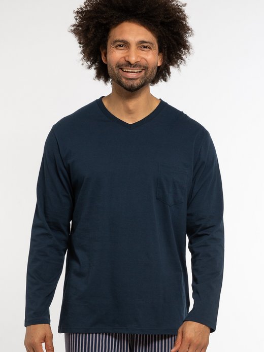 Herren Schlafanzug Shirt Cotton