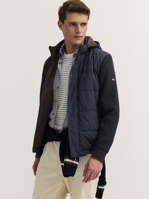 Herren Steppjacke mit Woll-Anteil