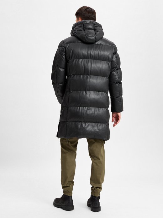 Herren Steppmantel aus Leder - MSPiero