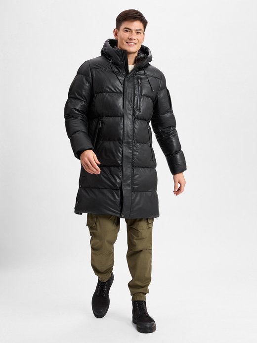 Herren Steppmantel aus Leder - MSPiero