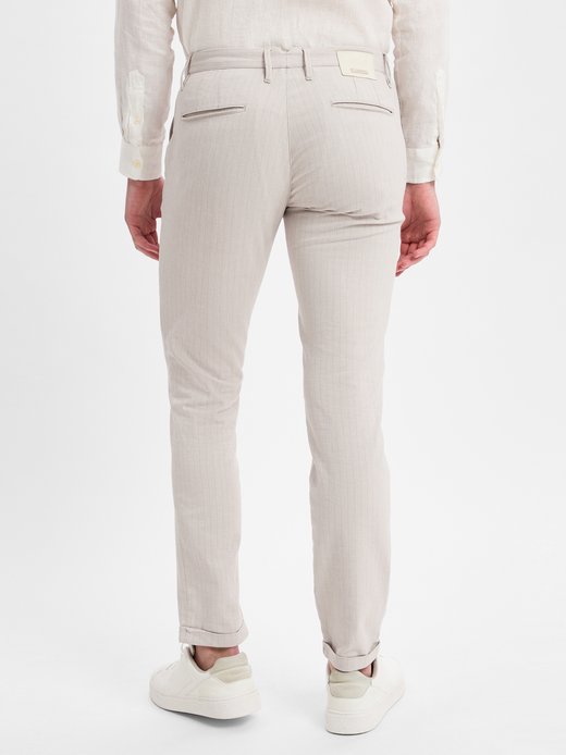 Herren Stoffhose - ROB Linen Stripe slim fit