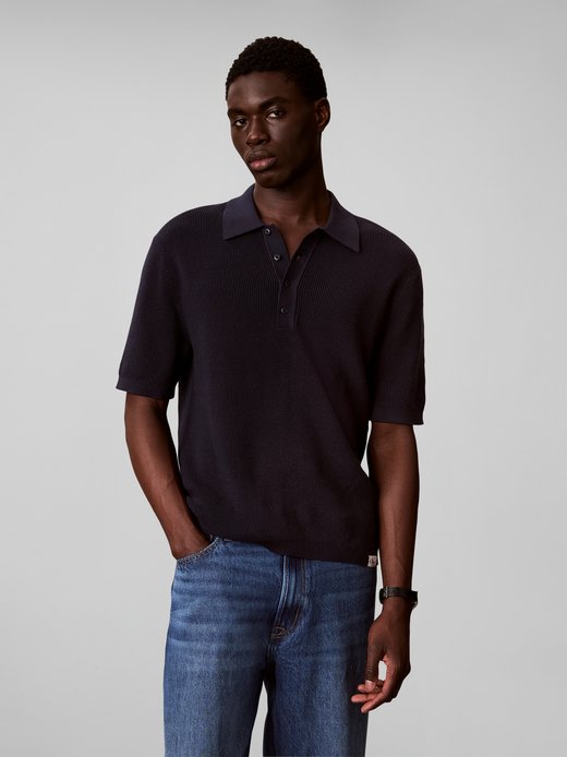 Herren Strick-Poloshirt