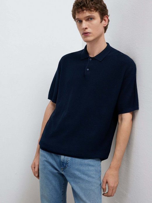 Herren Strick-Poloshirt