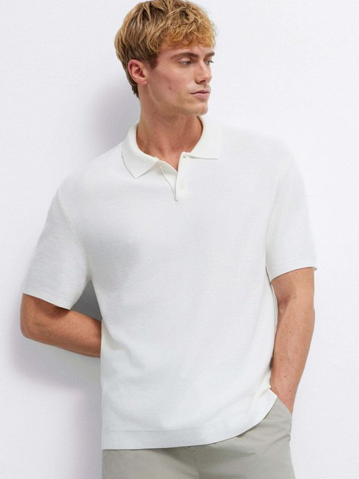 Herren Strick-Poloshirt