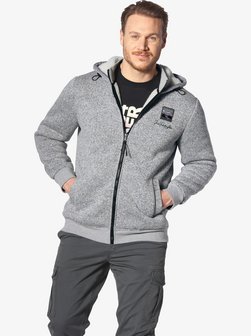 Artikelbild Herren Strickfleecejacke - NORVID von Jan Vanderstorm in grau meliert