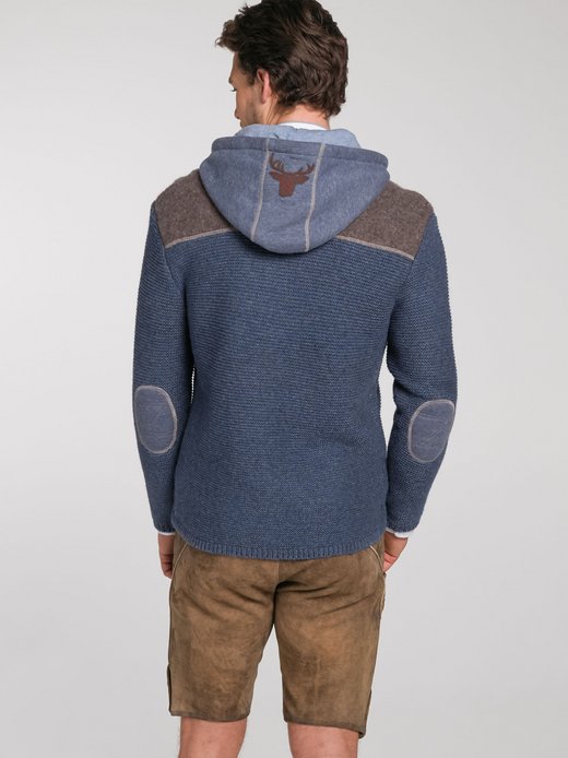 Herren Strickjacke - Dakar 70 cm mit Sweater-Kapuze